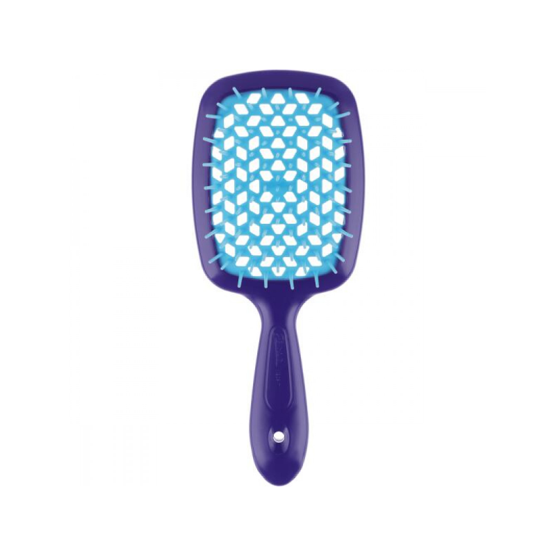 HAIR BRUSH RECTANGULAR PURPLE WITH BLUE