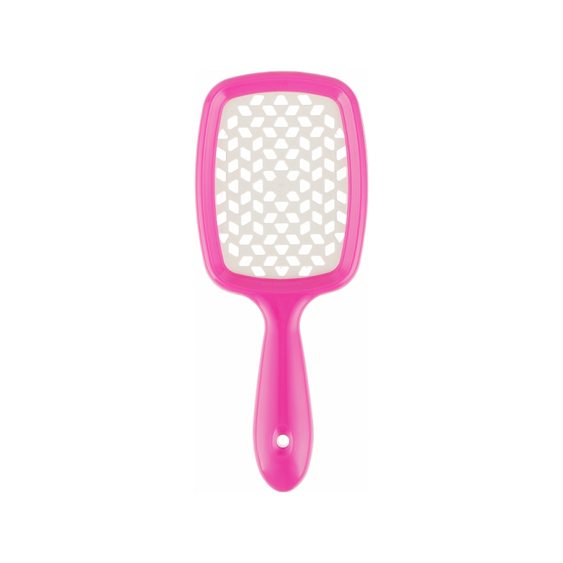 HAIR BRUSH RECTANGULAR RASPBERRY WITH WHITE