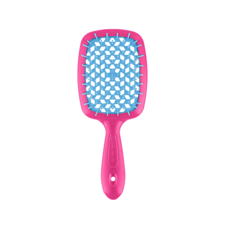 HAIR BRUSH RECTANGULAR RASPBERRY WITH BLUE