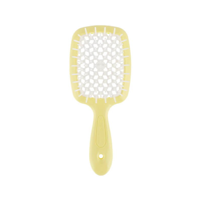 HAIR BRUSH RECTANGULAR NAKED YELLOW WITH WHITE