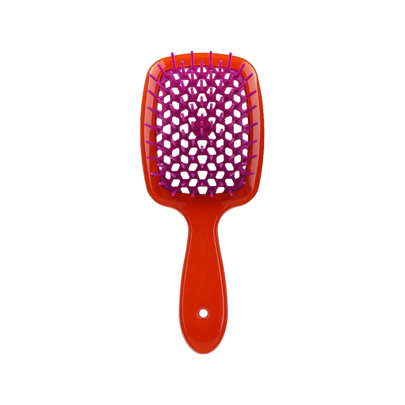 HAIR BRUSH RECTANGULAR ORANGE WITH FUCHSIA