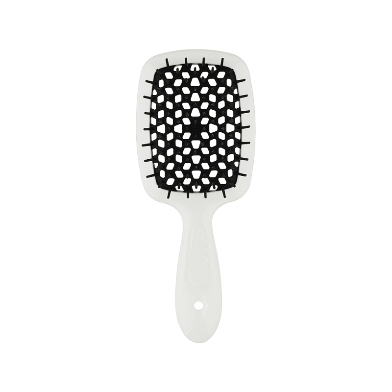 HAIR BRUSH RECTANGULAR (SMALL) WHITE WITH BLACK
