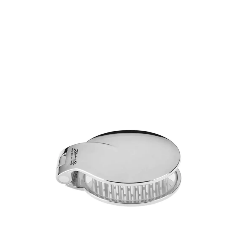 FOLDING HAIR BRUSH SILVER WITH MIRROR